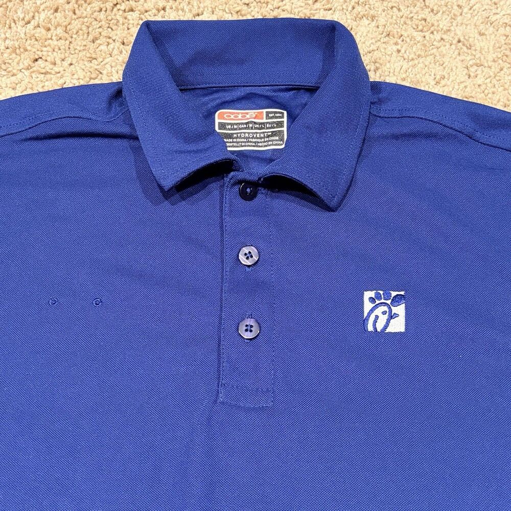 Chick-fil-A Polo Shirt Blue Field Talent Staff Uniform Hydrovent Mens Medium
